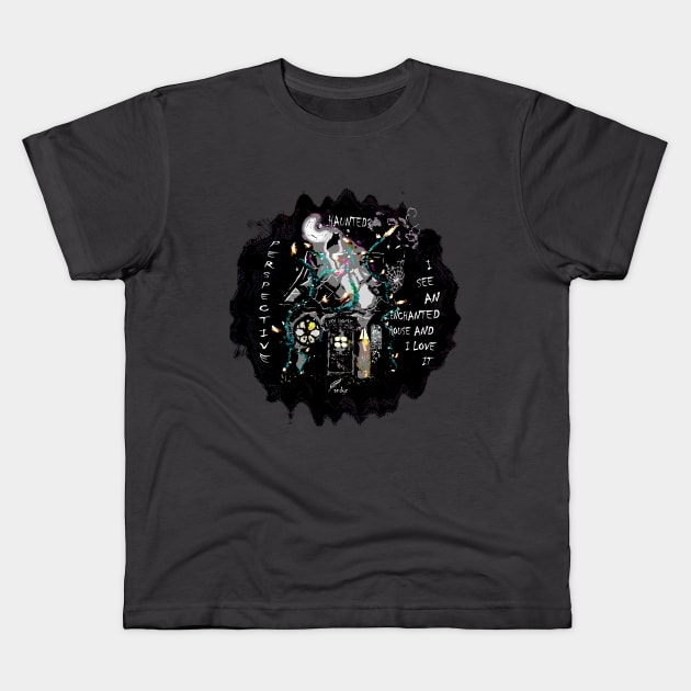 ENCHANTED HOUSE INTENSE PURPPLE Kids T-Shirt by ACUANDYC